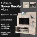 Ver imagem 3 de Estante Home Theater Alan com Rodízios Calacata Off White – Madetec