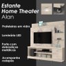 Estante Home Theater Alan com Rodízios Calacata Off White – Madetec - 3