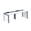 Ver imagem 1 de Escrivaninha Mesa Escritório Corporativa para 2 Pessoas PSCPP110 220cm Industrial Branco e Grafito