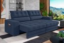 Ver imagem 1 de Sofá Oscar Plus 2,06m Retrátil e Reclinável Suede Azul - Xflex