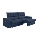 Ver imagem 4 de Sofá Oscar Plus 2,06m Retrátil/reclinável Suede Azul - Xflex