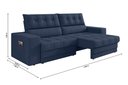 Ver imagem 5 de Sofá Oscar Plus 2,06m Retrátil e Reclinável Suede Azul - Xflex