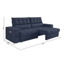 Ver imagem 5 de Sofá Oscar Plus 2,06m Retrátil/reclinável Suede Azul - Xflex