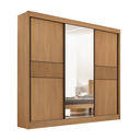 Ver imagem 1 de Guarda Roupa Mdf Cristal Ripado 3 Portas Cinamomo