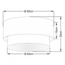 Ver imagem 4 de Plafon Duplo Cilíndrico Vivare Md-3017 Cúpula em Tecido 50x40cm - Bivolt Palha-branco 127/220v