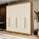 Ver imagem 1 de Guarda-Roupa Casal 6 Portas 199cm Willow Espresso Móveis Off White/Cinamomo