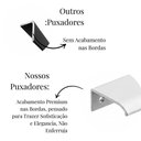 Ver imagem 4 de Kit 5 Puxador Porta Gaveta Móveis Cozinha Drop Alumínio 50mm - Branco