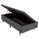 Ver imagem 2 de Cama Box Baú Solteiro Premium Suede Cinza 88x188