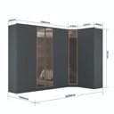 Ver imagem 5 de Guarda-Roupa Modulado Módulo 6 Portas + Canto + Módulo 2 Portas Ravi Cinza/Grafitto