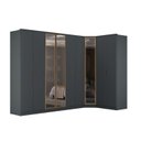 Ver imagem 2 de Guarda-Roupa Modulado Módulo 6 Portas + Canto + Módulo 2 Portas Ravi Cinza/Grafitto