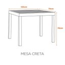 Ver imagem 3 de Kit 1 Mesa Creta 140x72cm e 4 Cadeira Tulum em Polipropileno