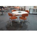 Ver imagem 2 de Jogo Mesa de Jantar com 4 Cadeiras Terracota Linho