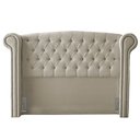Ver imagem 1 de Cabeceira Cama Box Casal Adelle 140cm Com Frame Veludo Bege - Desk Design