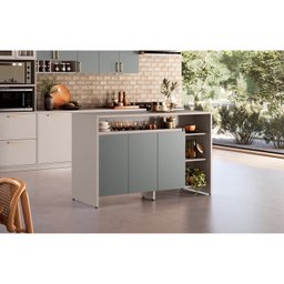 Ilha Gourmet 160cm 3 Portas Tampo Pintura Uv Itatiaia - 1