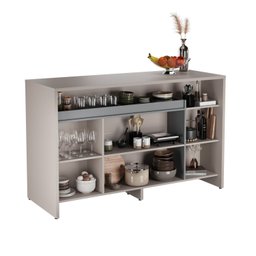 Ilha Gourmet 160cm 3 Portas Tampo Pintura Uv Itatiaia - 2