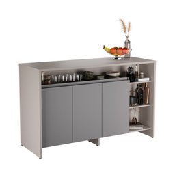 Ilha Gourmet 160cm 3 Portas Tampo Pintura Uv Itatiaia - 3