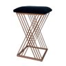 Banqueta Design X Rose Gold Estofado Preto - 1