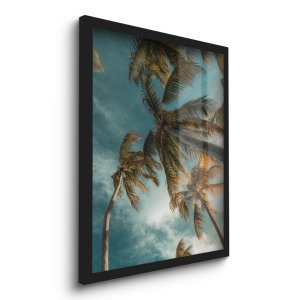 Quadro Decorativo Praia Palmeiras 45x33 C/vidro