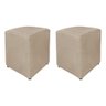 Kit 2 Puffs Cubos Decorativo Laila em Linho Bege - 1