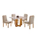 Ver imagem 2 de Conjunto Sala de Jantar 4 Lugares Paris Mesa Quadrada Veludo Móveis Mix