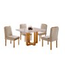 Conjunto Sala de Jantar 4 Lugares Paris Mesa Quadrada Veludo Móveis Mix - 2