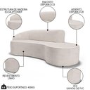 Ver imagem 3 de Sofá Living 4 Lugares 280cm Braço Esquerdo Mozart D06 Linho Cru - Mpozenato