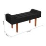 Banco Recamier Daia 1,30 em Veludo Preto para Quarto Sala Pés em Madeira - 3