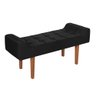 Banco Recamier Daia 1,30 em Veludo Preto para Quarto Sala Pés em Madeira - 2