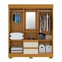 Ver imagem 3 de Guarda-roupa Casal 4 Portas e 2 Gavetas Capelinha com Espelho 149cm Alyssa Espresso Móveis