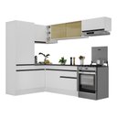 Ver imagem 2 de Cozinha Completa De Canto c/ Rodapé Multimóveis Branco/preto