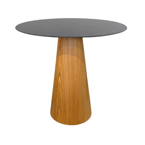 Mesa Cone para Sala de Jantar - Madeira Freijó Tampo 70 cm Laca Preta