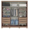 Guarda Roupa Casal Orleans Portas 2 Deslizantes Jequitibá Brilho com Espelhos - Móveis Henn - 3