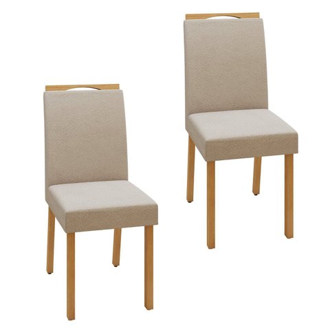 Kit com 2 Cadeiras para Sala de Jantar para Sala de Jantar Pés Madeira Maciça Lunen Bonna