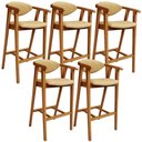 Ver imagem 1 de Kit 5 Banquetas Alta para Cozinha Bancada Bar Sala de Jantar Fixa Cecília L02 Couríssimo Casco