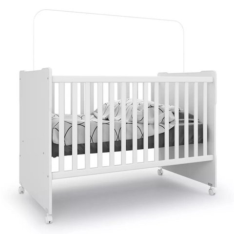 Berço Americano New Baby com Rodizio Batrol Branco