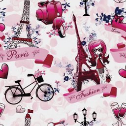 Papel De Parede França Paris Torre Eiffel Rosa 305x50cm - 1