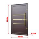 Ver imagem 4 de Porta Pivot.Alumínio Lamb.Evolution c/Pux.D.Elite Marrom Gold 240x150 Brimak