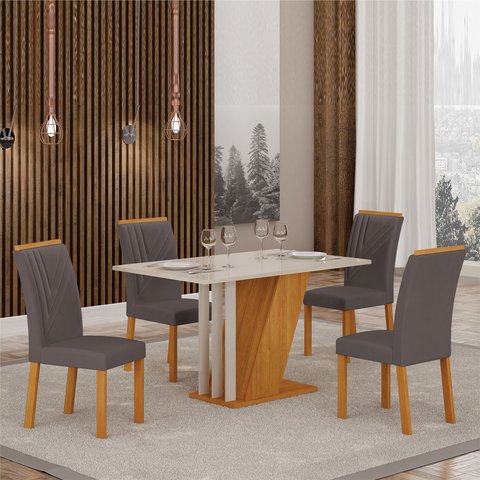 Conjunto Sala de Jantar com 4 Cadeiras Miami Yescasa