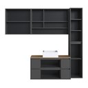 Ver imagem 3 de Armários Modulares de Banheiro Crart-CON018 9 Portas 5 Prateleiras MDP 176,6cm Grafite