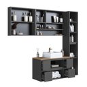 Ver mais imagens de Armários Modulares de Banheiro Crart-CON018 9 Portas 5 Prateleiras MDP 176,6cm Grafite