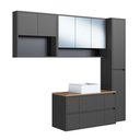 Ver imagem 5 de Armários Modulares de Banheiro Crart-CON018 9 Portas 5 Prateleiras MDP 176,6cm Grafite