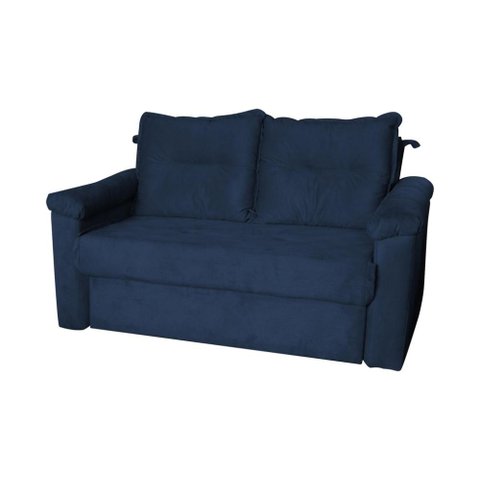 Sofá Cama Casal Reclinável com baú Amora - Azul Maserati