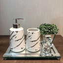 Ver mais imagens de Kits Banheiro Lavabo de Porcelana Dispenser Sabonete Premium:prata