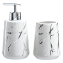 Ver imagem 1 de Kits Banheiro Lavabo de Porcelana Dispenser Sabonete Premium:prata