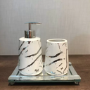 Ver imagem 5 de Kits Banheiro Lavabo de Porcelana Dispenser Sabonete Premium:prata