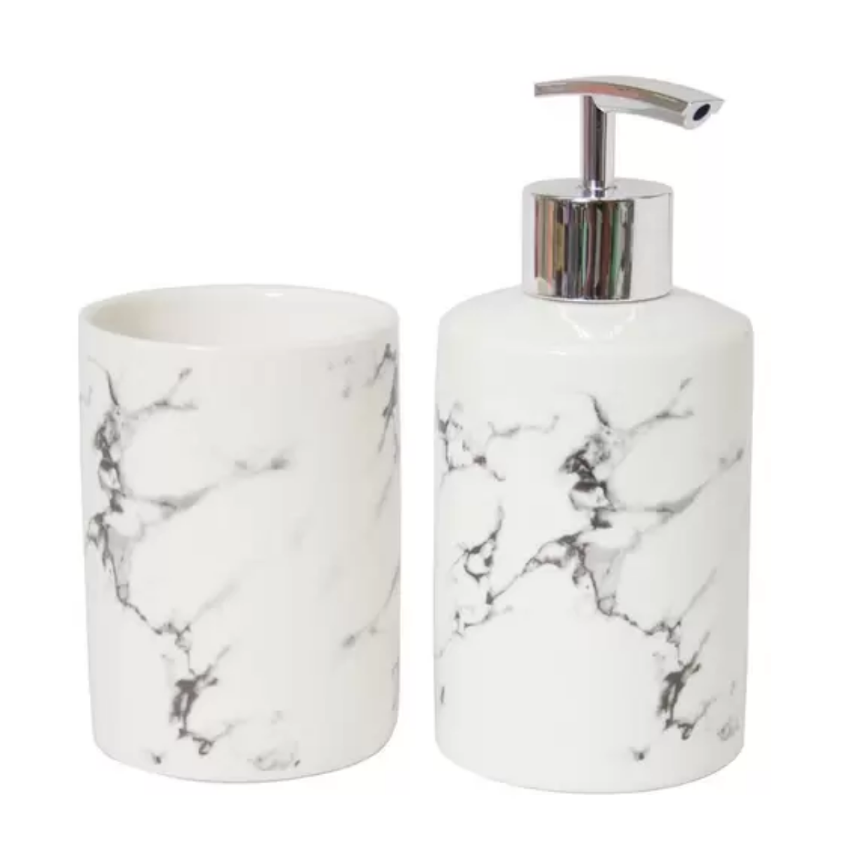 Kits Banheiro Lavabo de Porcelana Dispenser Sabonete Premium:prata - 10