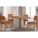 Ver imagem 1 de Conjunto: Mesa Sala Jantar Pietá C/ Tampo Madeirado Canto Curvo 120x80cm e 4 Cadeiras Havana