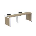 Ver imagem 1 de Mesa de Plataforma Simples para 2 Pessoas Corporativa 150x792/2P PSCPP150/792/2P Marrom/Noce Marromle/Branco
