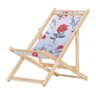 Espreguiçadeira Preguiçosa Dobrável sem Braço em Madeira Maciça - Cinza Floral - 1