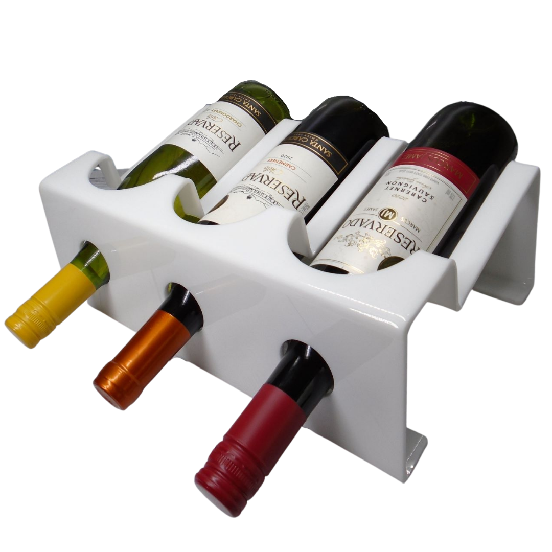 Porta vinhos em acrílico, suporte para até 3 vinhos - 1